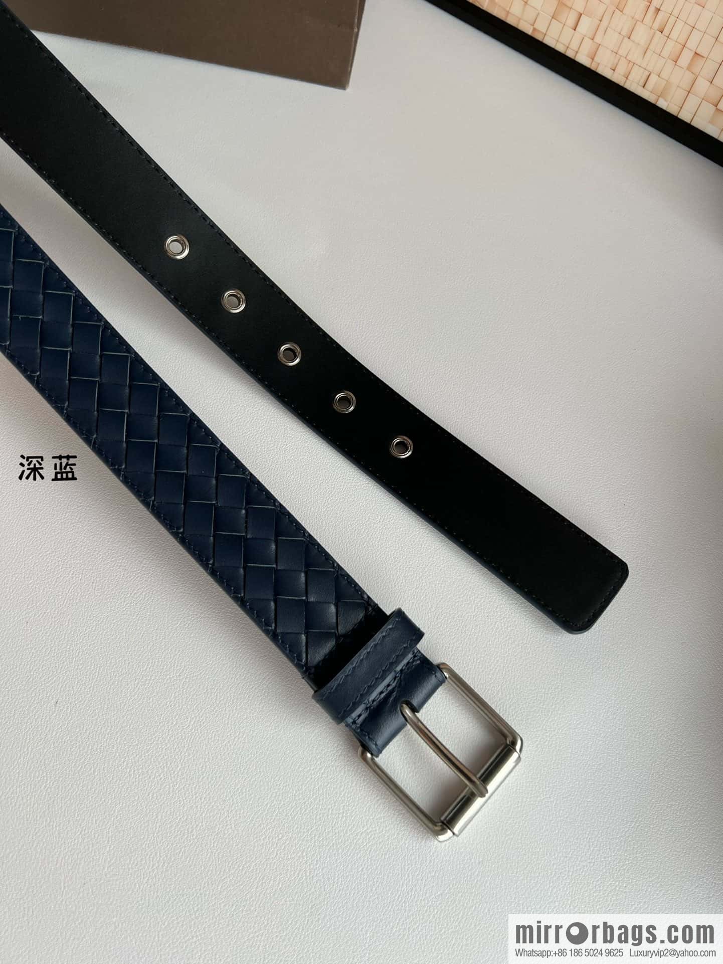 BV Safeguard Replica Luxury Handbag, Exquisite Silver Five Metal Buckle Men's 3.5cm Belt