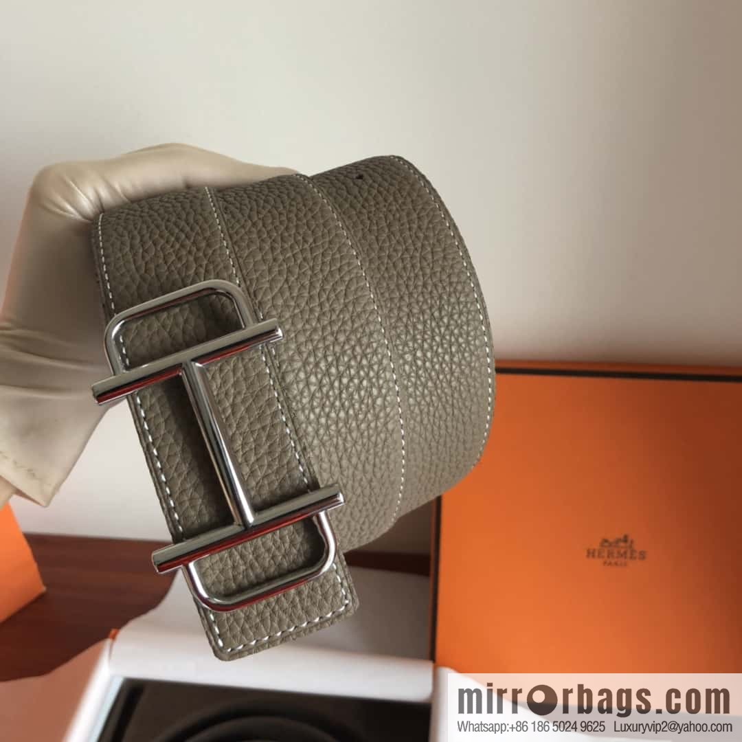 HERMES Hermès counter new royal metal buckle with double-sided original lychee leather 3.8cm belt