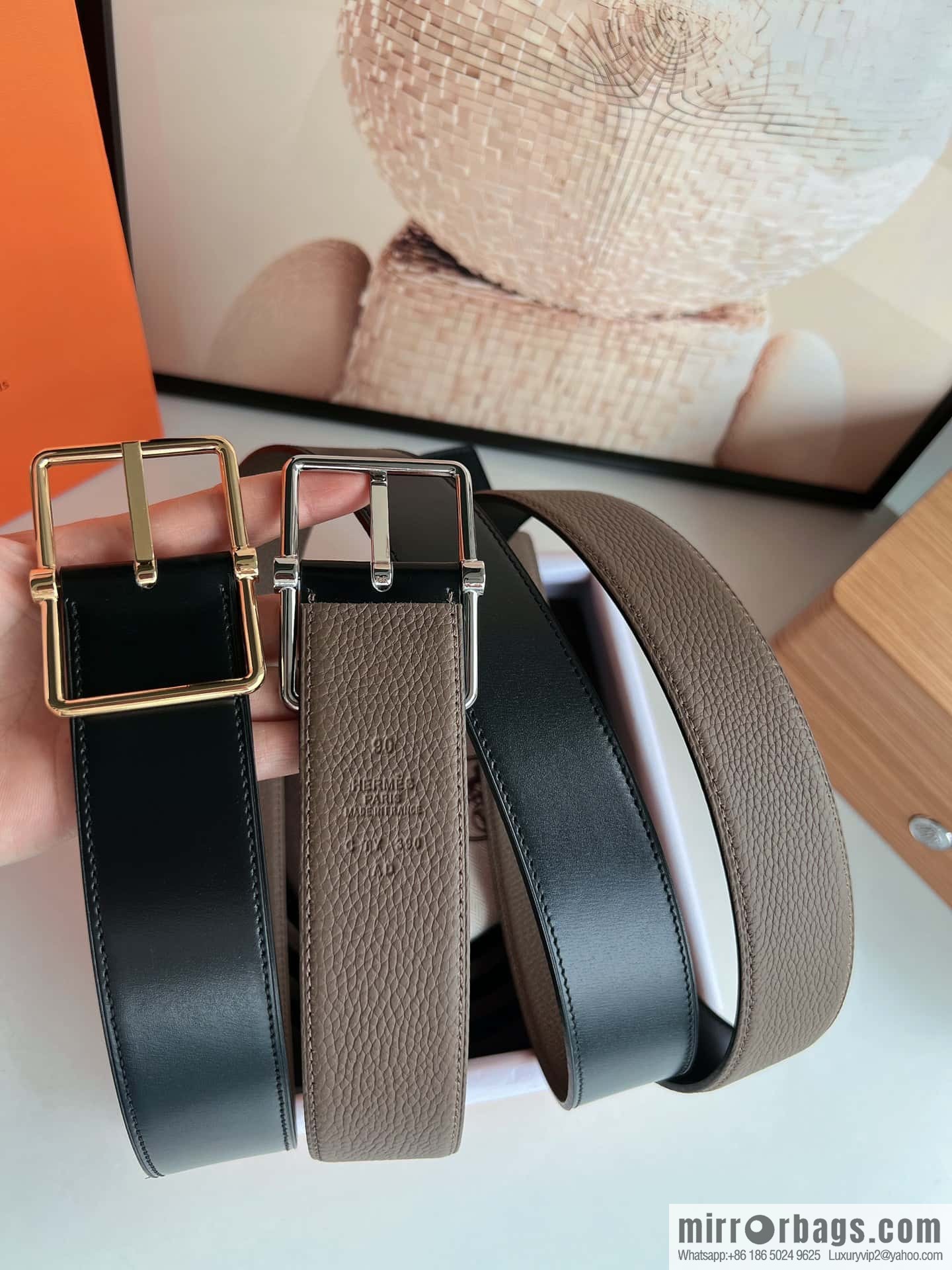 Hermes Hermes 40mm Nathan Double Sided External Belt