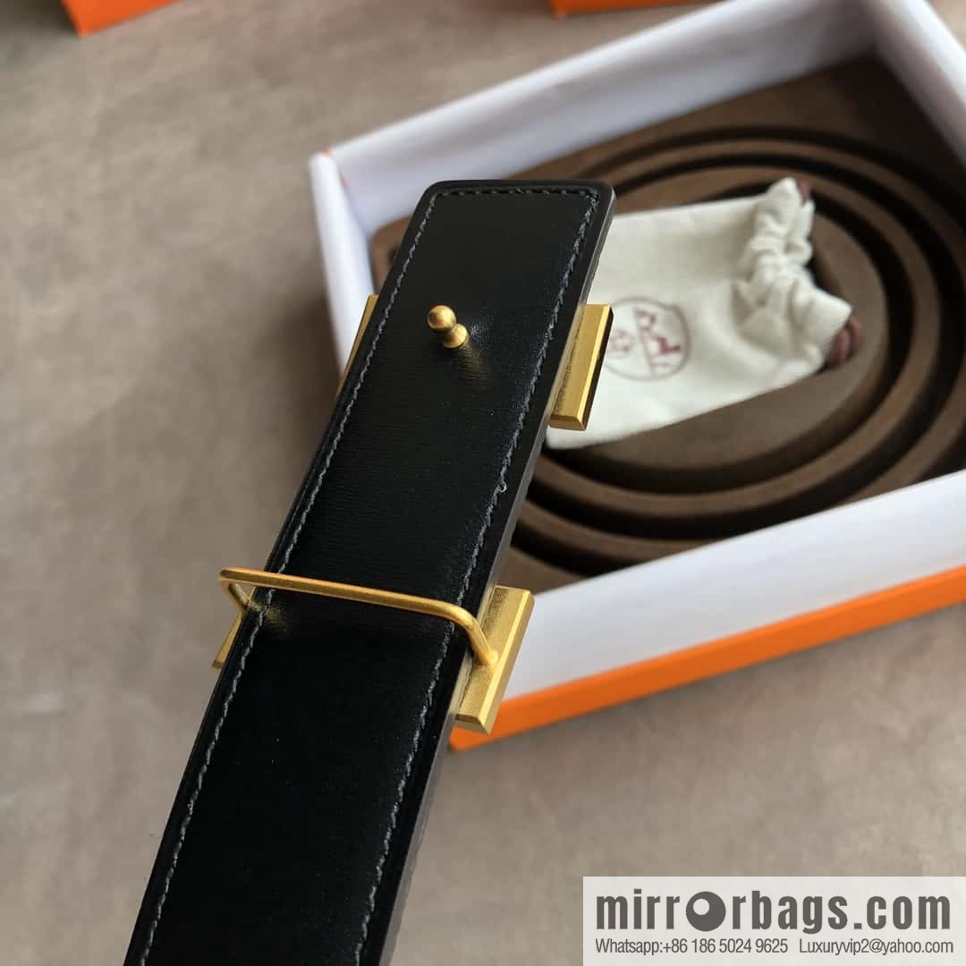 Hermes H solder joint brushed, imported togo leather 3.2CM belt
