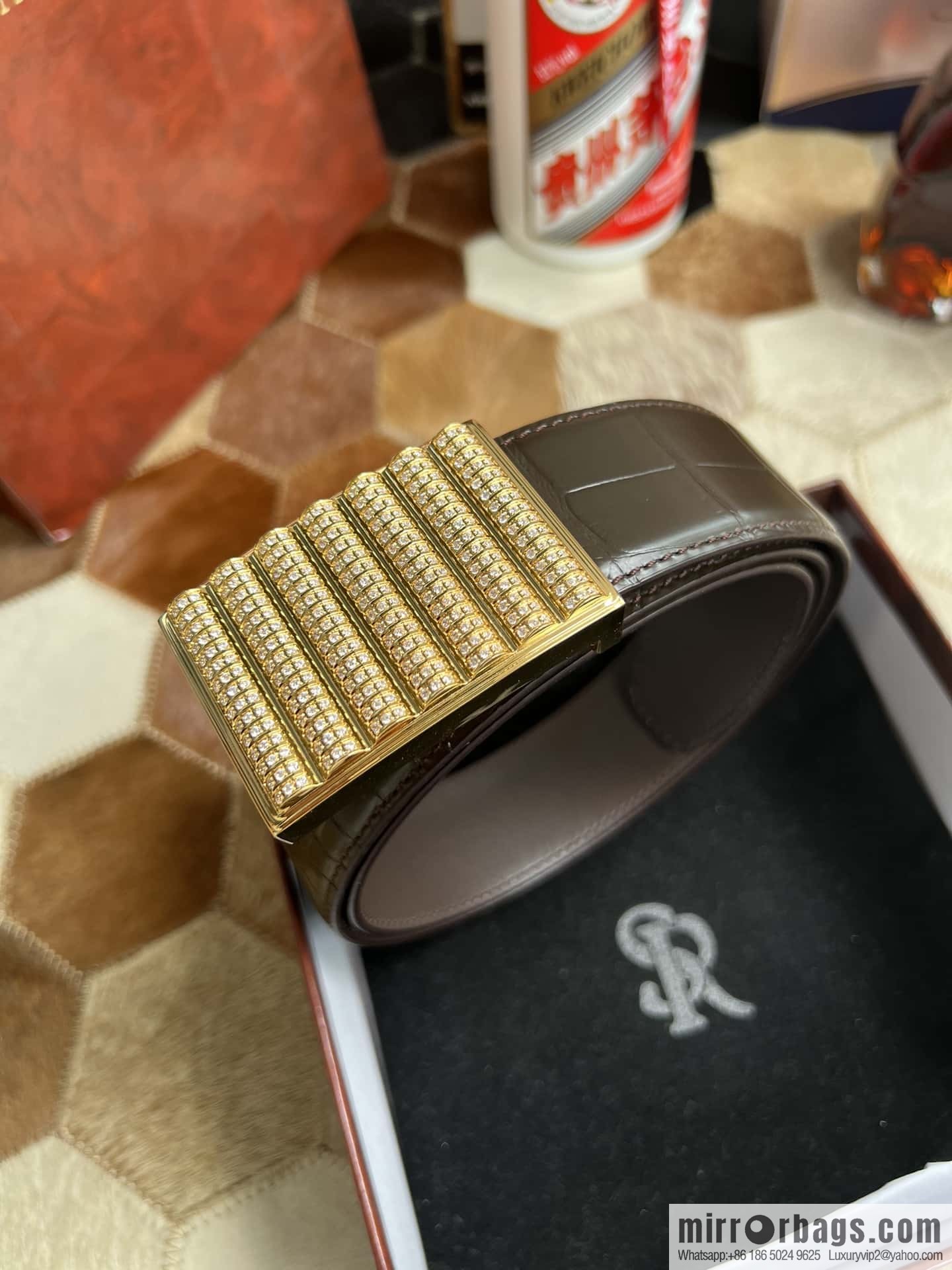 Stefano Ricci, Button Head CNC Inlaid 3.8cm Belt