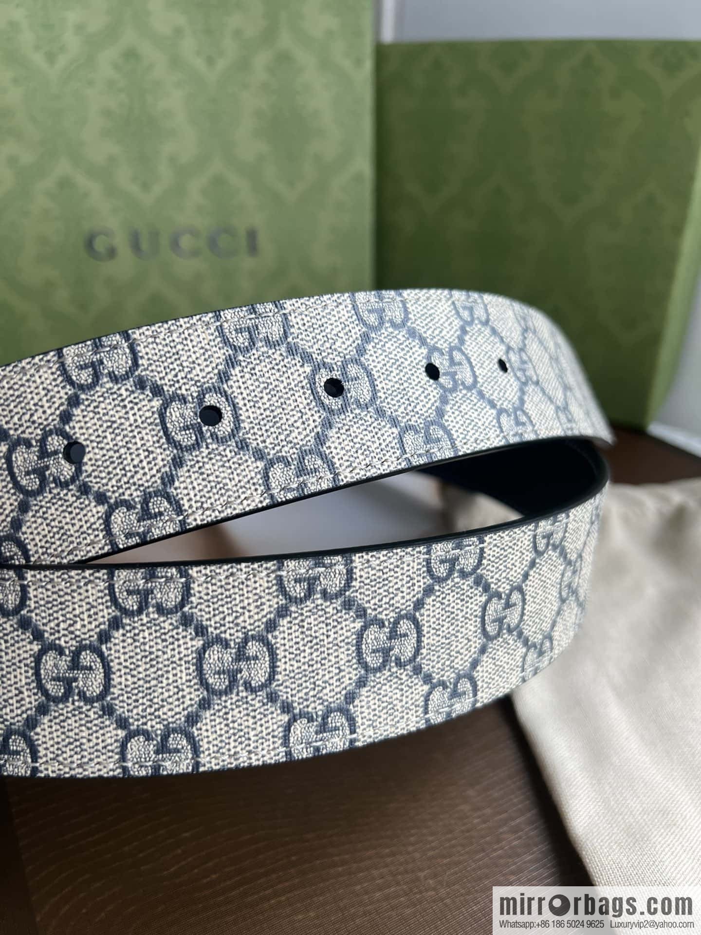 GUCCI Gucci, exquisite rolling sand craft double G buckle classic men's 3.8cm belt