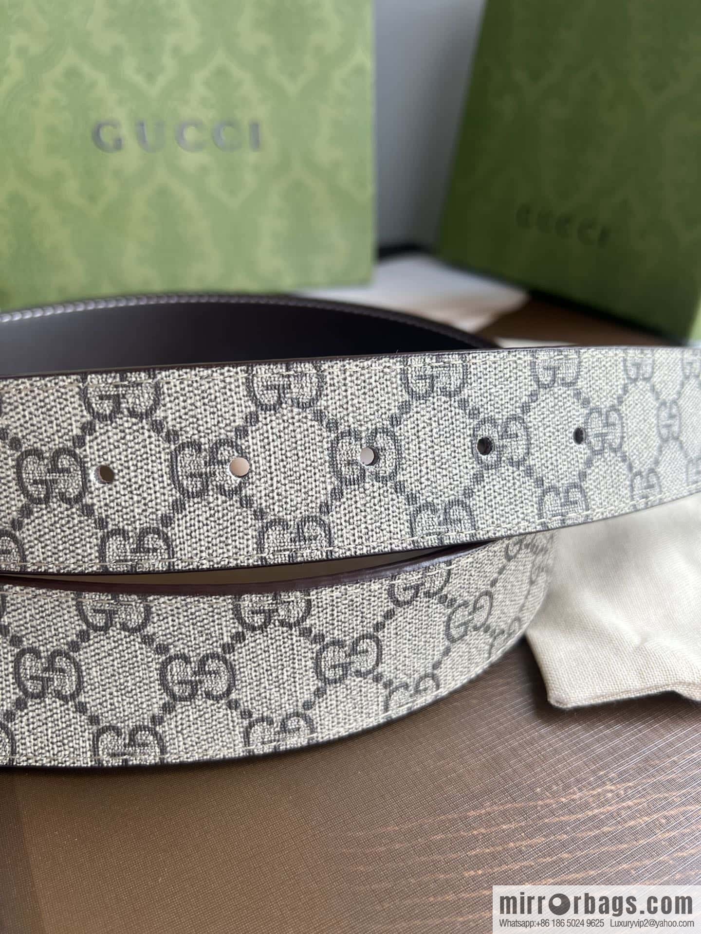 GUCCI Gucci, exquisite rolling sand craft double G buckle classic men's 3.8cm belt