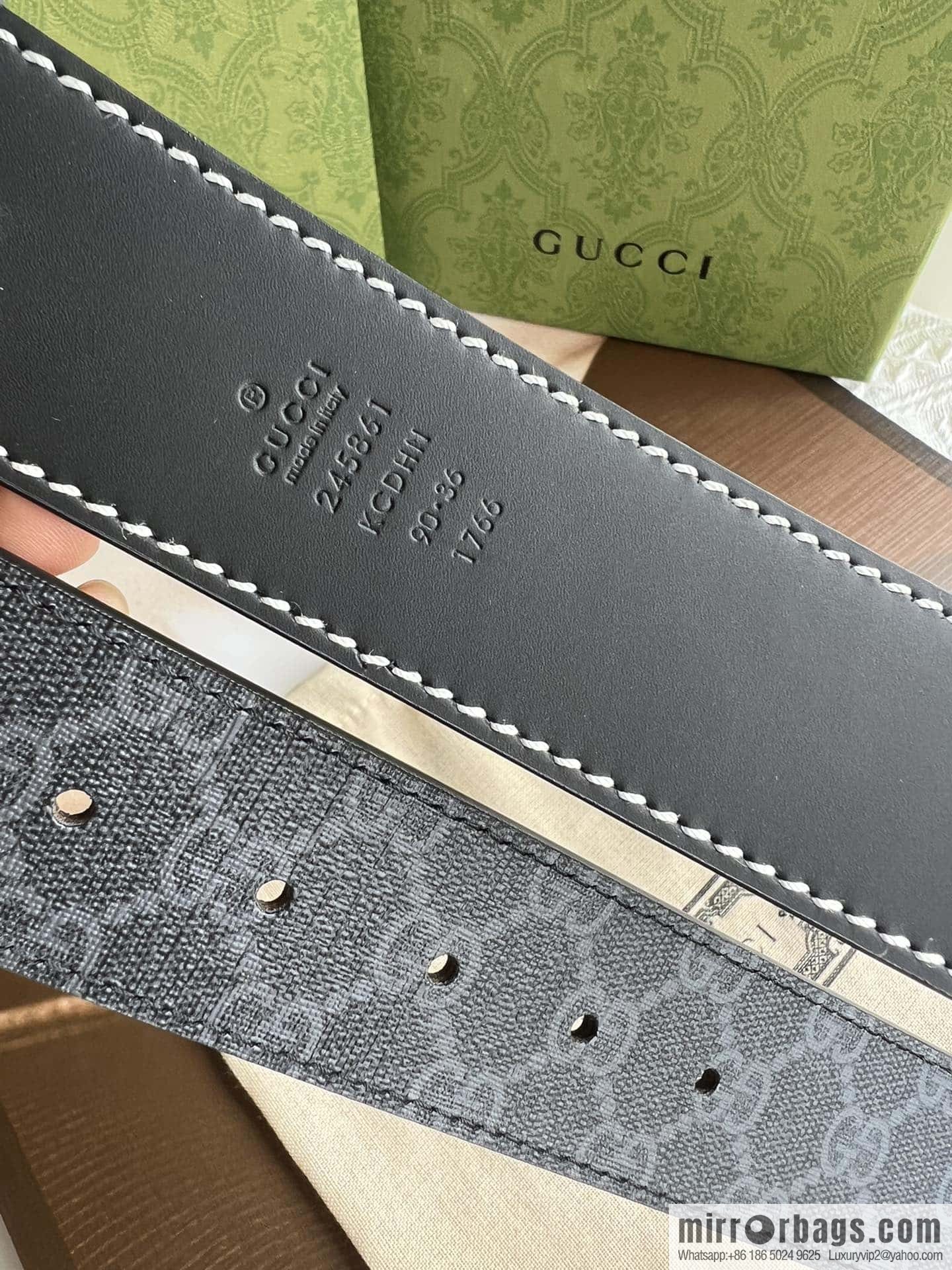 GUCCI Gucci, exquisite rolling sand craft double G buckle classic men's 3.8cm belt