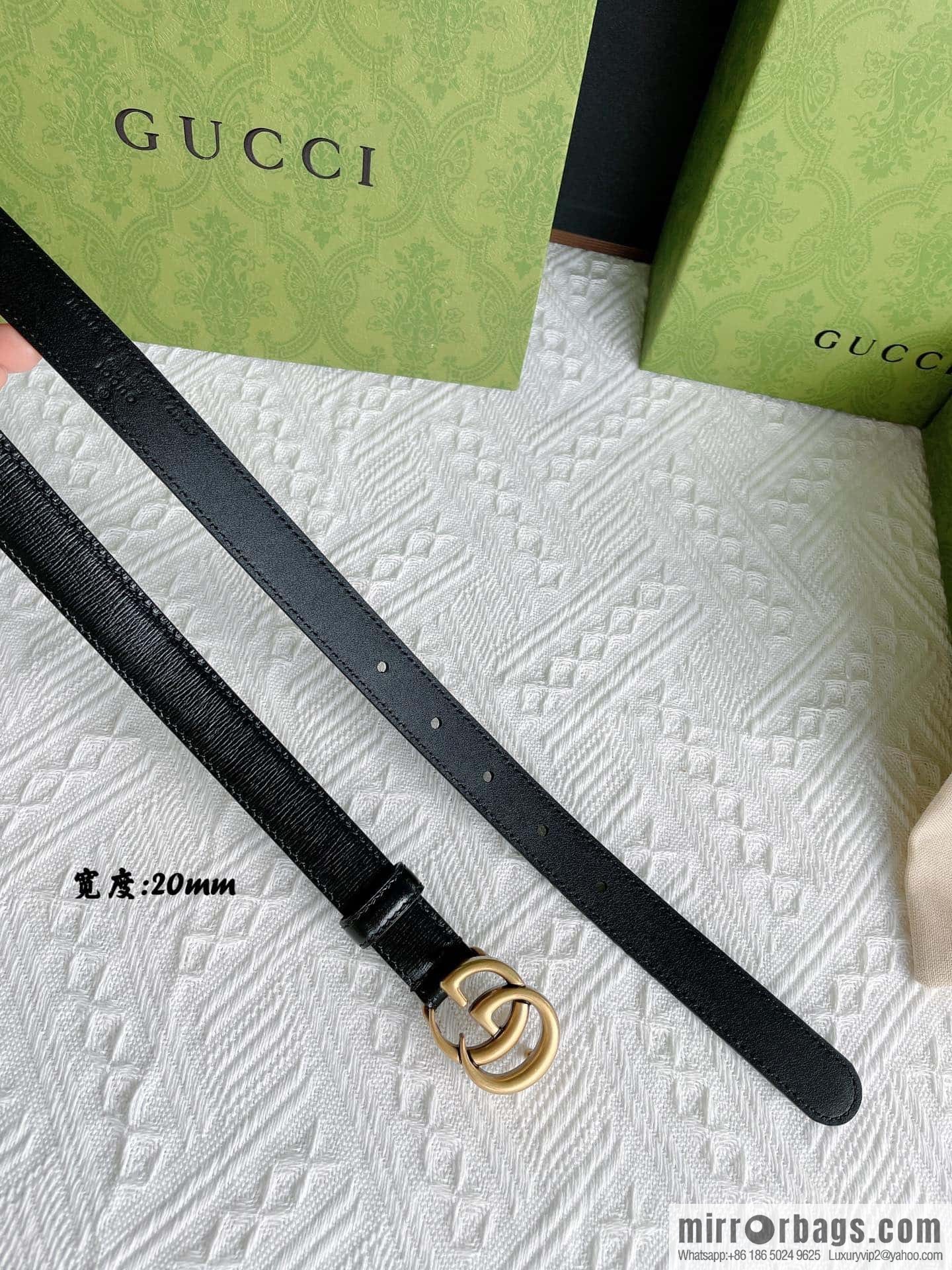 GUCCI imported cowhide texture, classic logo metal buckle belt
