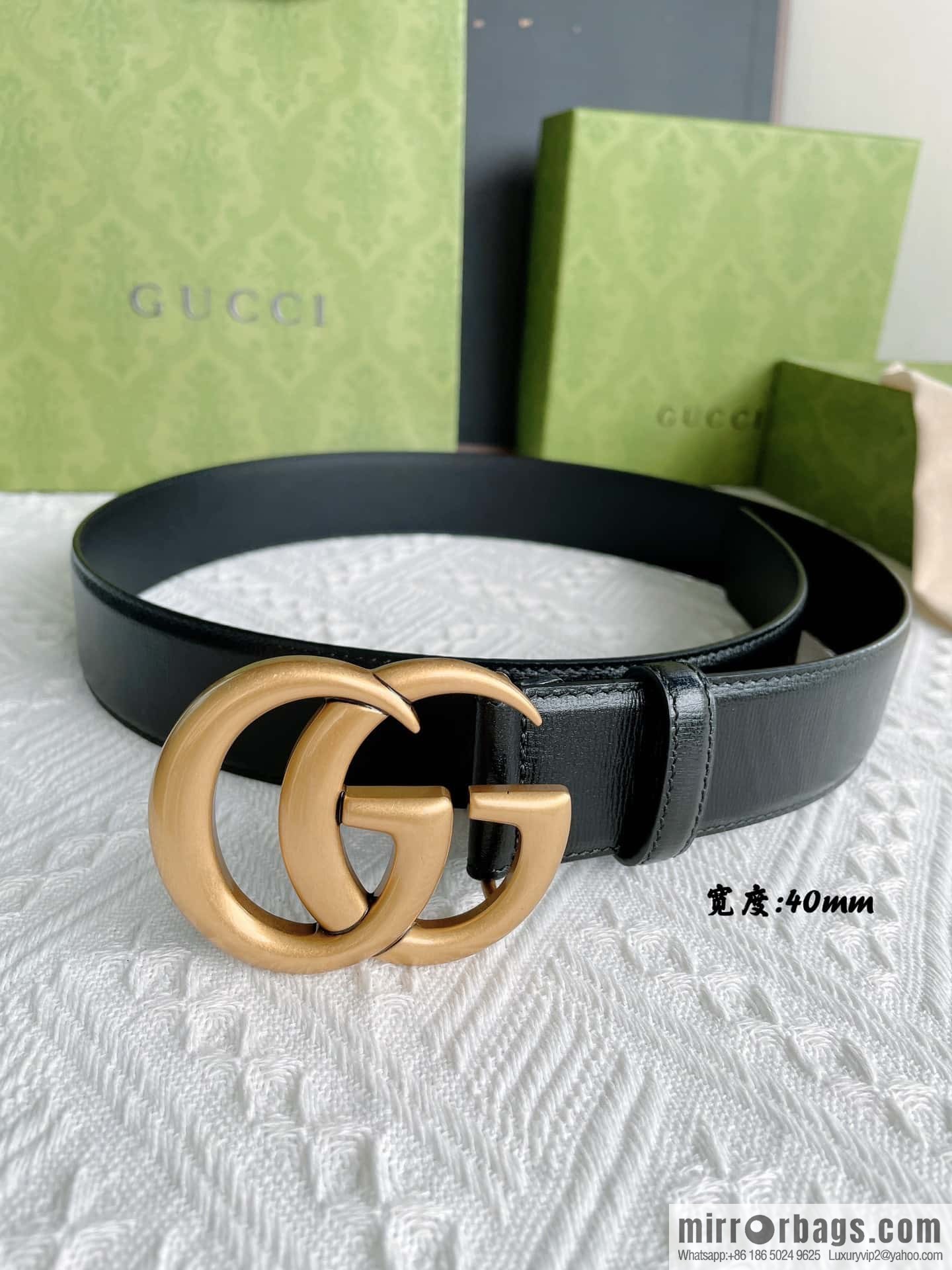 GUCCI imported cowhide texture, classic logo metal buckle belt