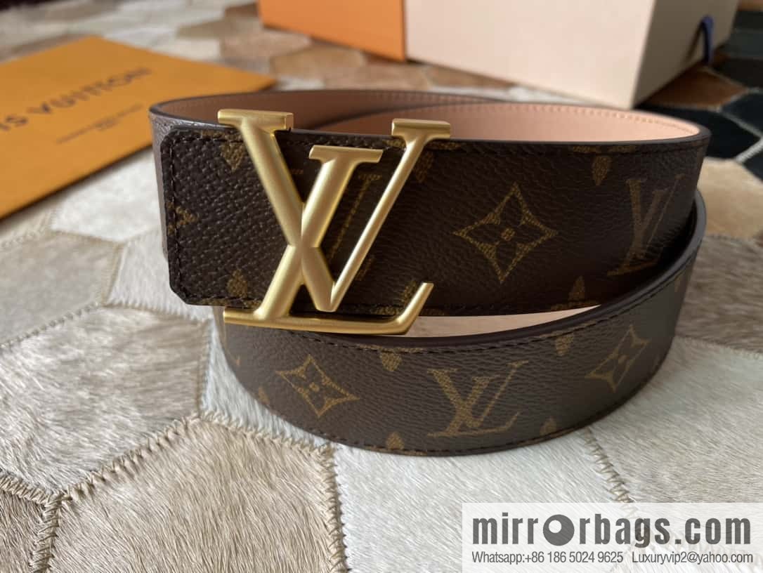 LV Monogram print, pearl mud metal buckle belt M9608 M9610 M9808