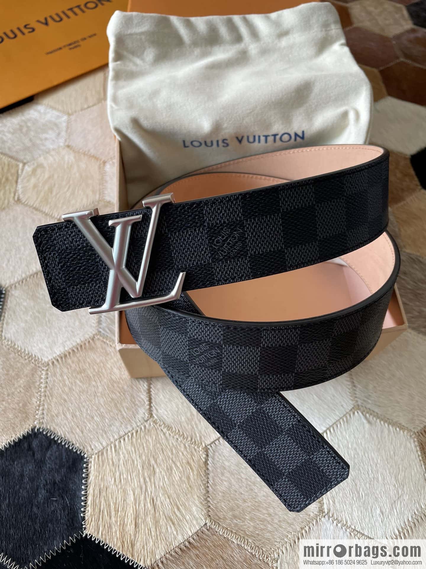 LV Monogram print, pearl mud metal buckle belt M9608 M9610 M9808