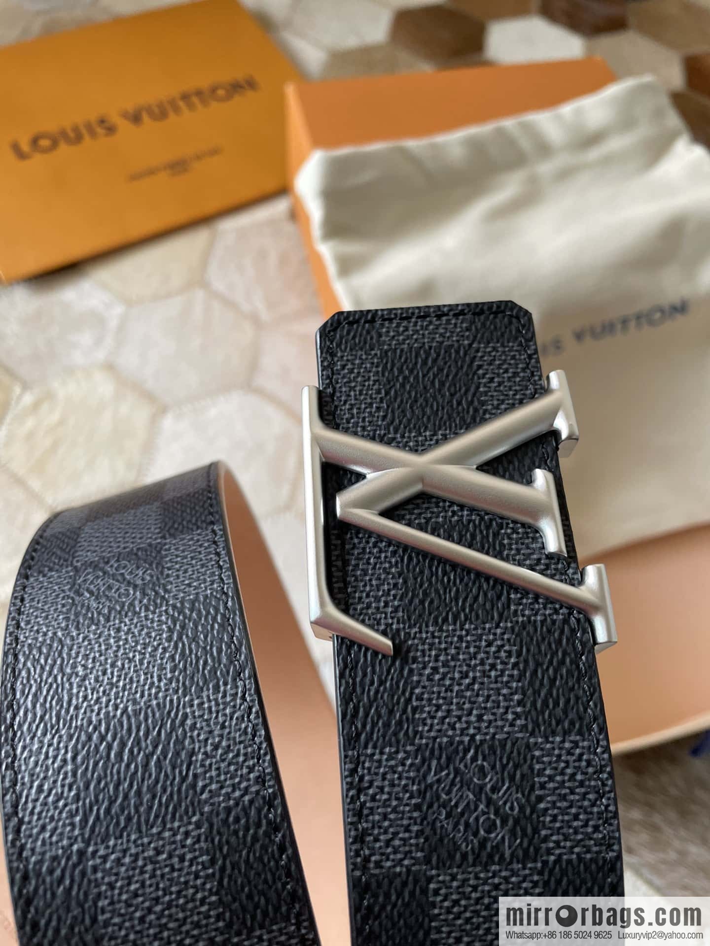 LV Monogram print, pearl mud metal buckle belt M9608 M9610 M9808
