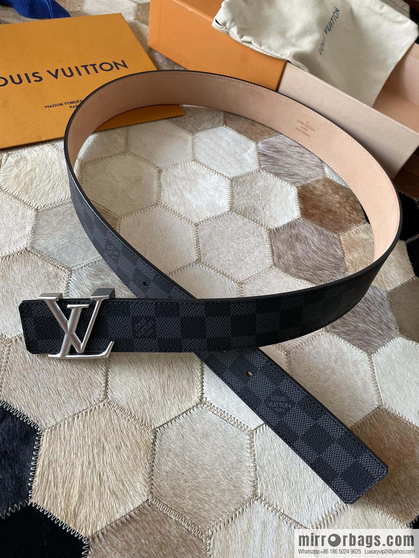 LV Monogram print, pearl mud metal buckle belt M9608 M9610 M9808