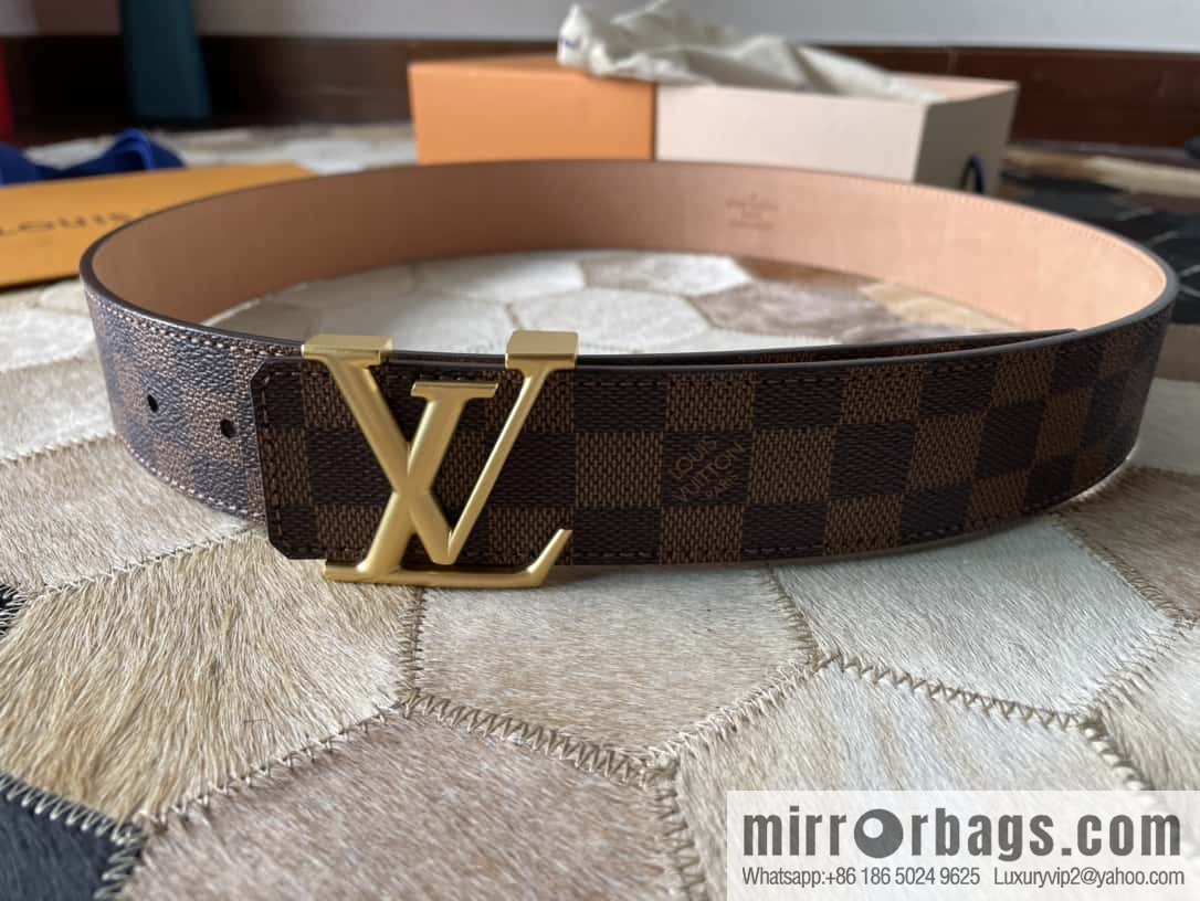 LV Monogram print, pearl mud metal buckle belt M9608 M9610 M9808