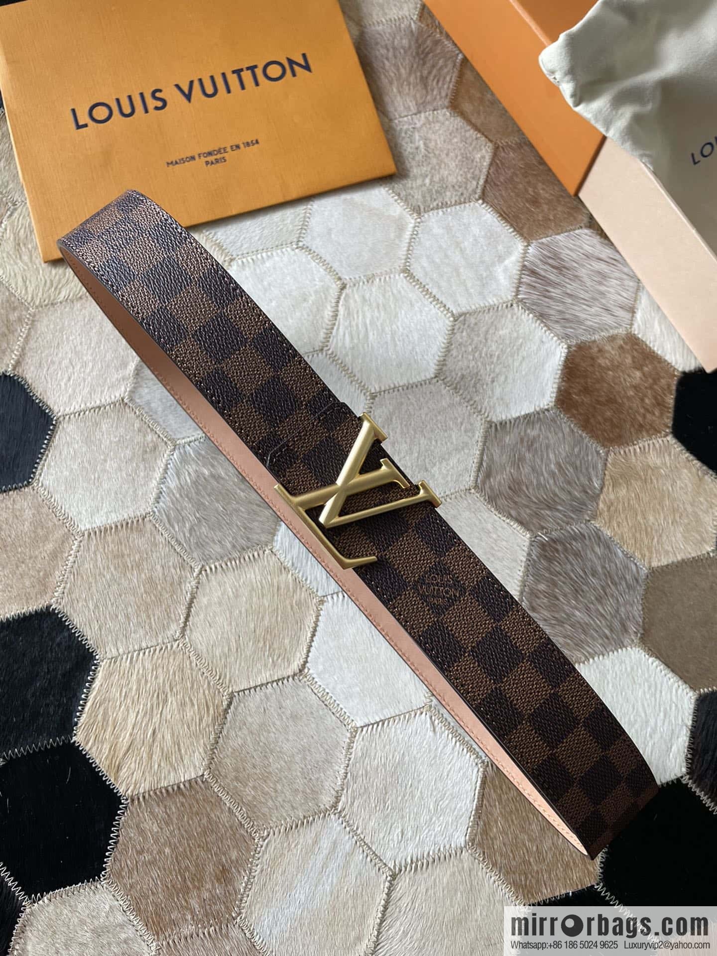 LV Monogram print, pearl mud metal buckle belt M9608 M9610 M9808