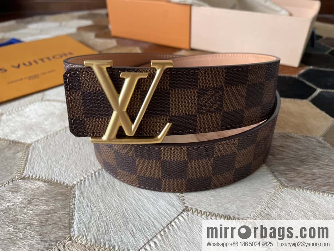 LV Monogram print, pearl mud metal buckle belt M9608 M9610 M9808