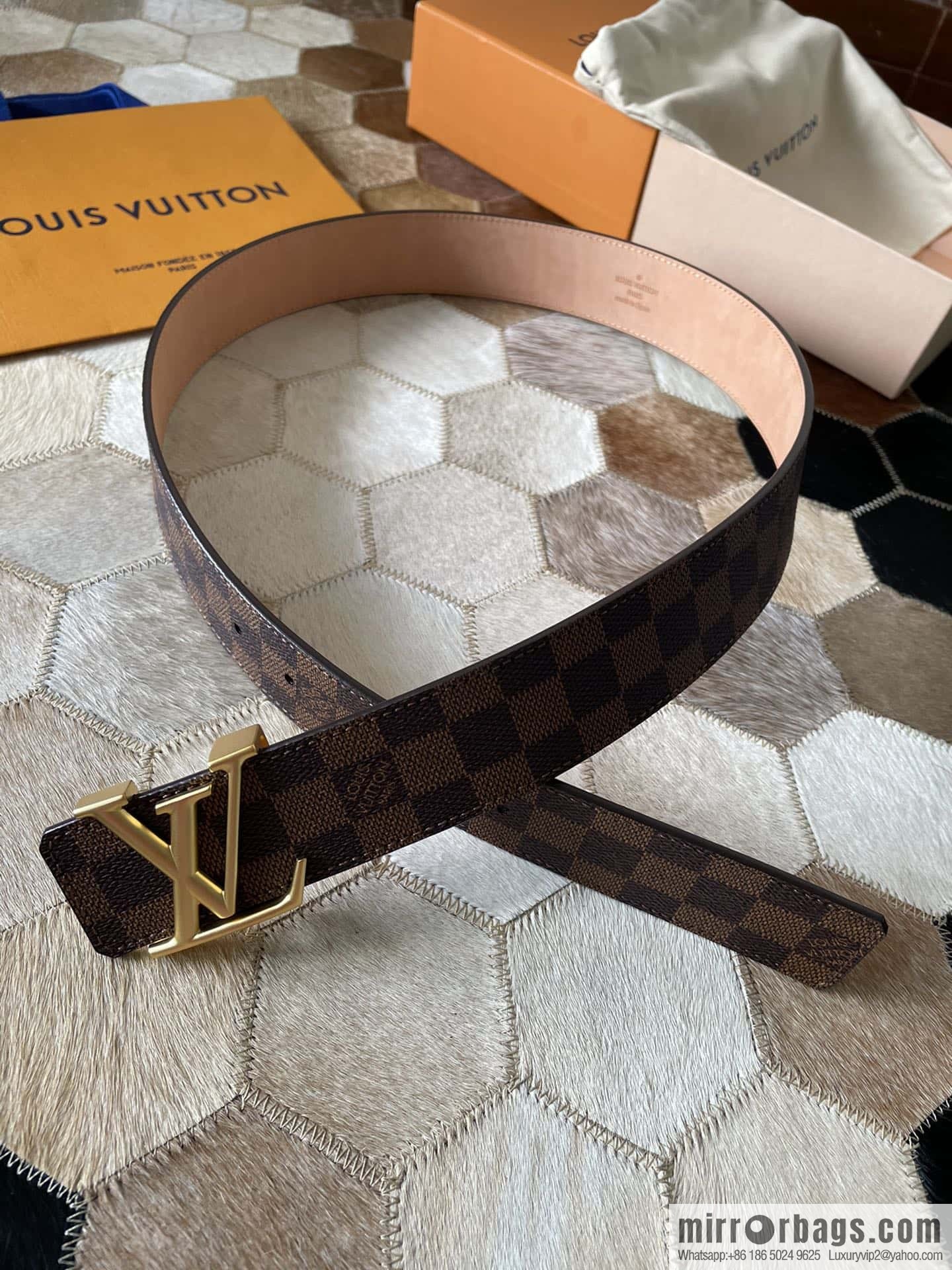 LV Monogram print, pearl mud metal buckle belt M9608 M9610 M9808