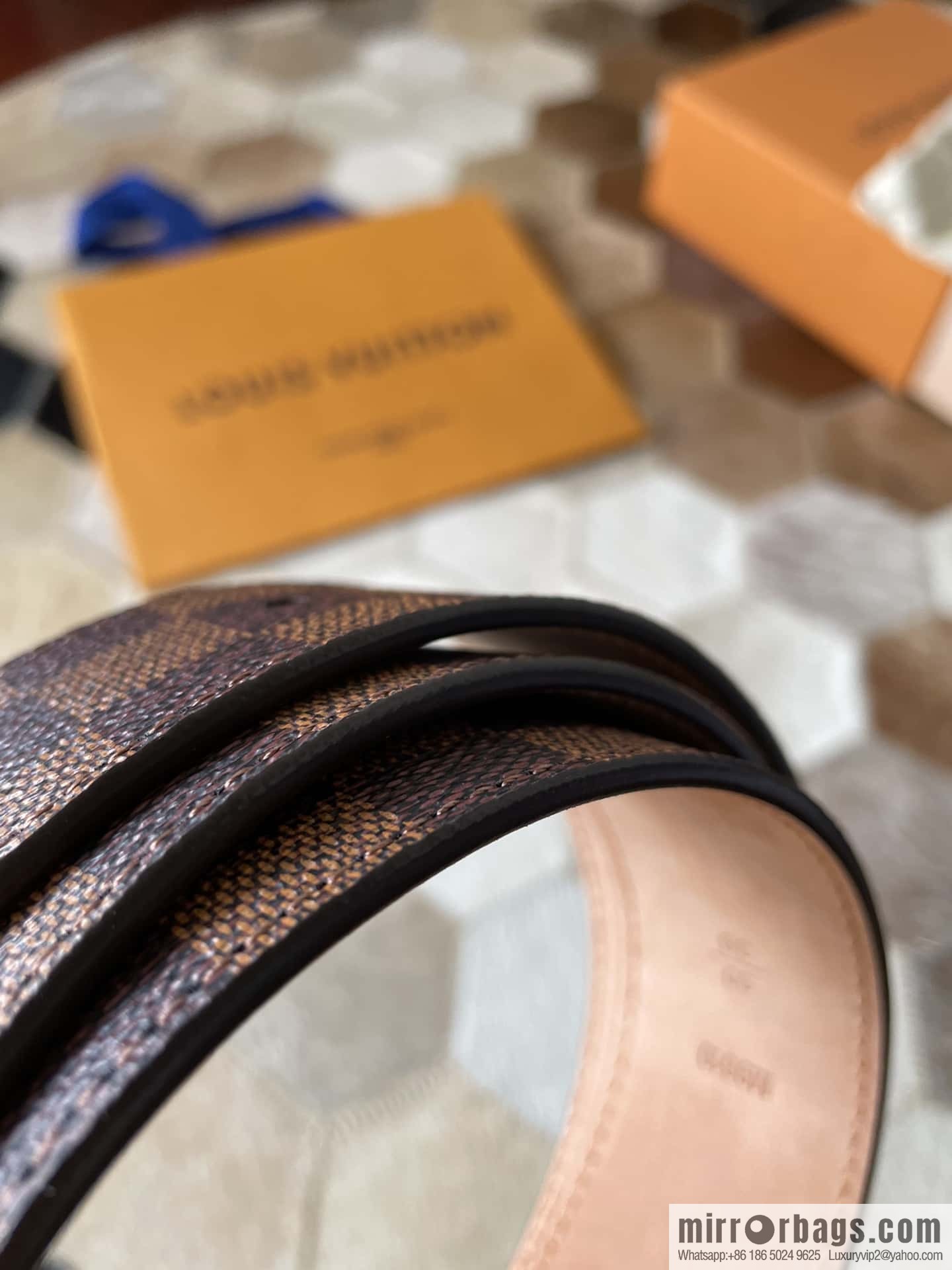 LV Monogram print, pearl mud metal buckle belt M9608 M9610 M9808