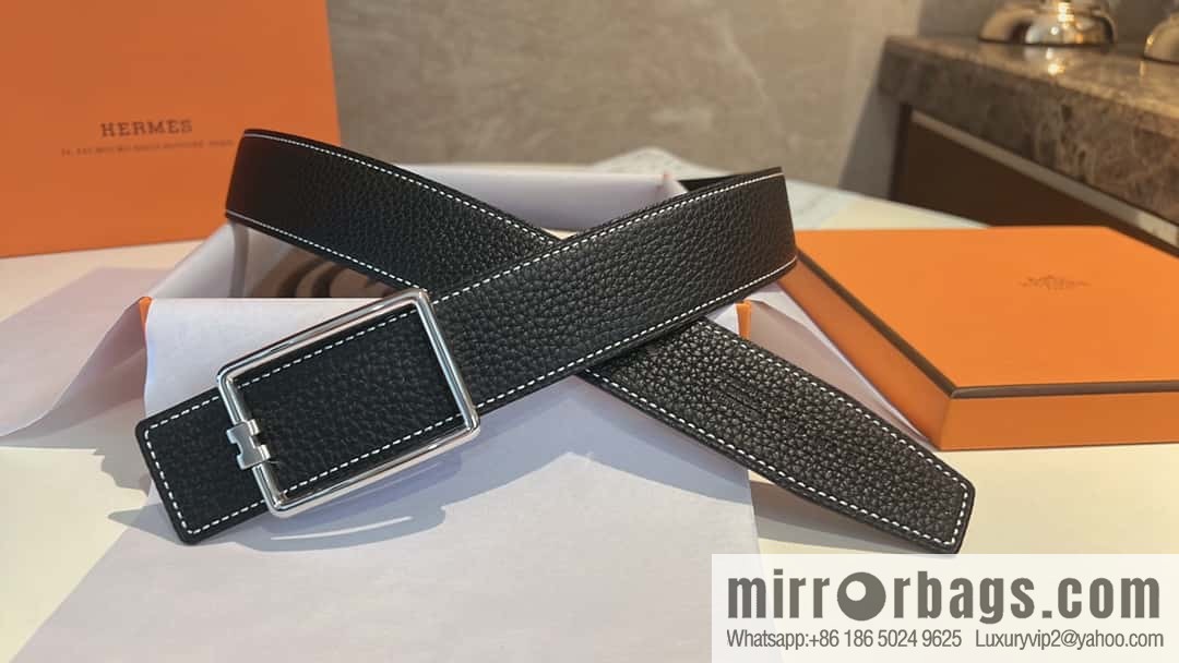 Hermes, cowhide double-sided original leather men's 3.8cm belt