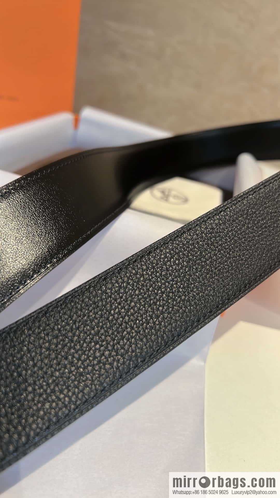 Hermes, cowhide double-sided original leather men's 3.8cm belt