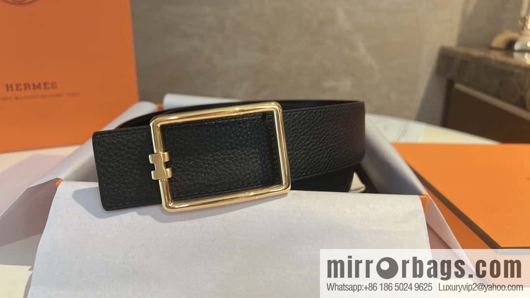 Hermes, cowhide double-sided original leather men's 3.8cm belt