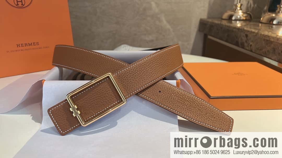 Hermes, cowhide double-sided original leather men's 3.8cm belt