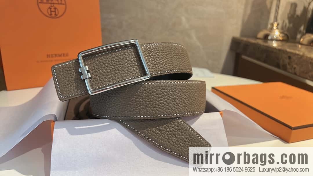 Hermes, cowhide double-sided original leather men's 3.8cm belt