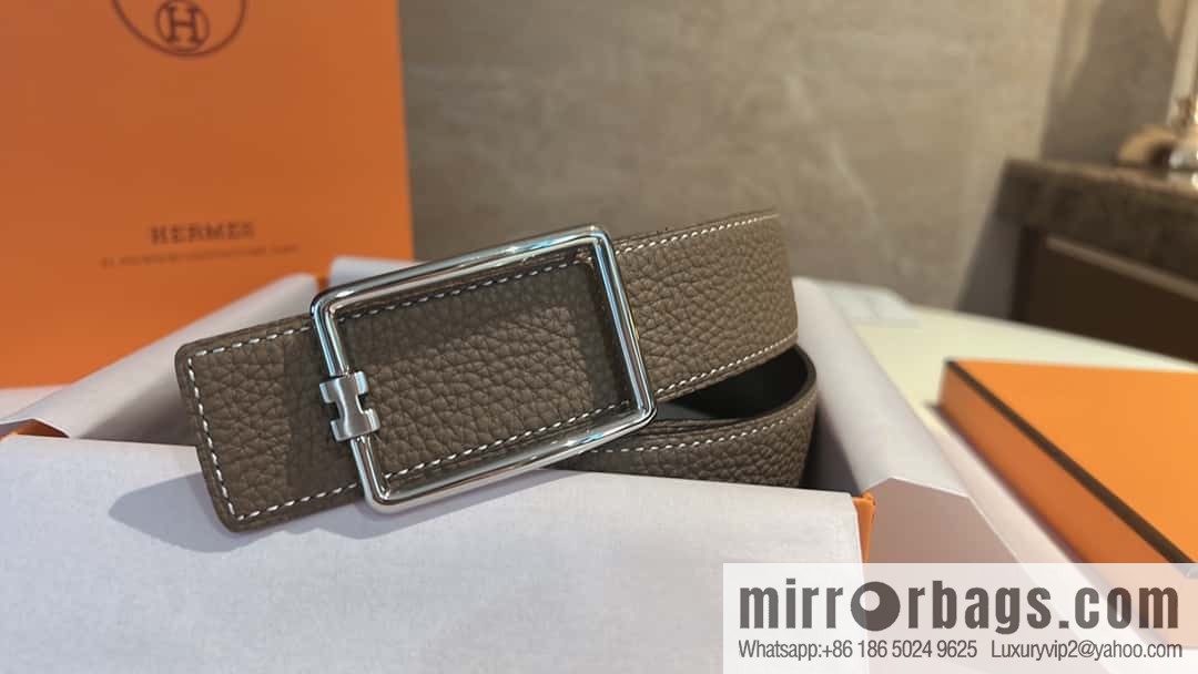Hermes, cowhide double-sided original leather men's 3.8cm belt