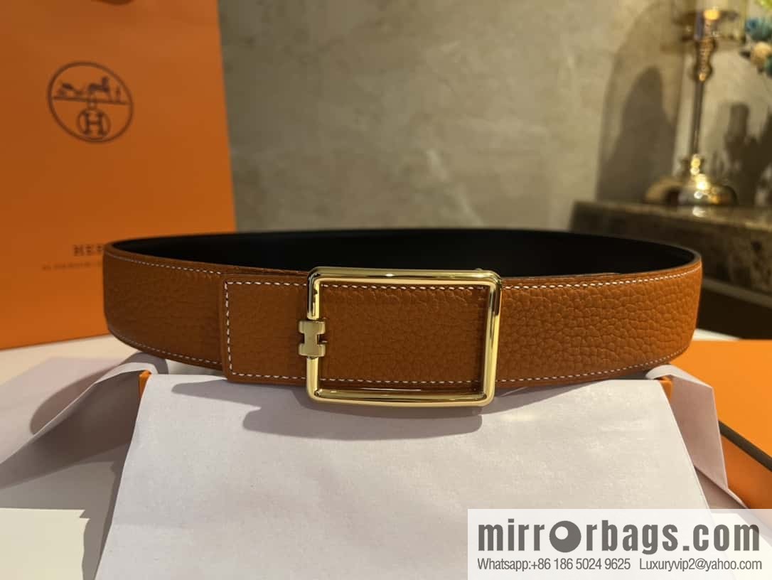 Hermes, cowhide double-sided original leather men's 3.8cm belt