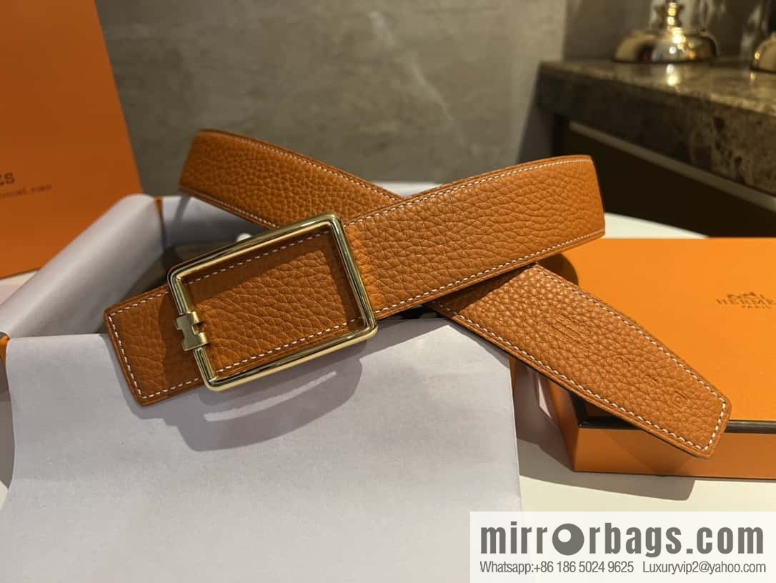 Hermes, cowhide double-sided original leather men's 3.8cm belt