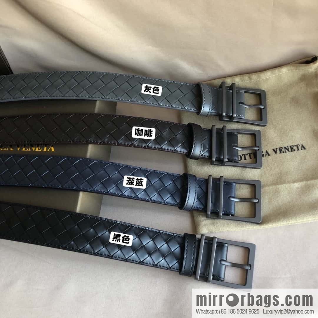 Bottega Veneta, hand-woven, polished eyelets and pin buckles, belt 3.5cm