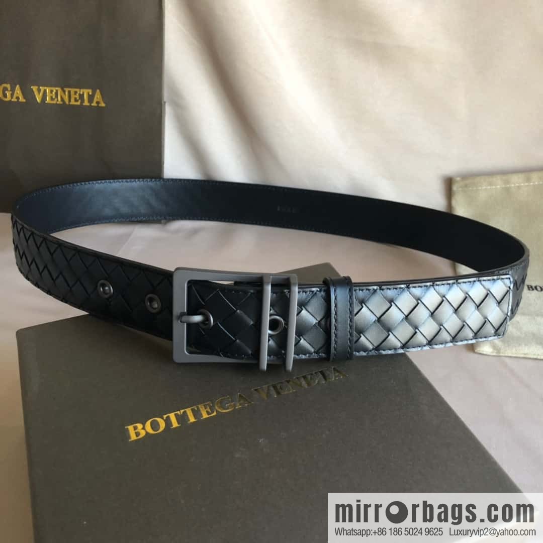 Bottega Veneta, hand-woven, polished eyelets and pin buckles, belt 3.5cm