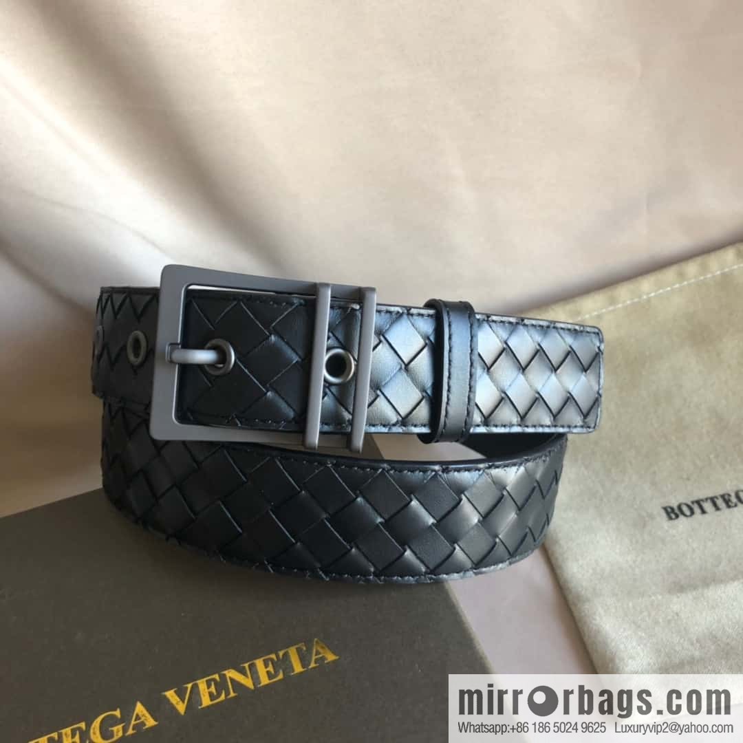 Bottega Veneta, hand-woven, polished eyelets and pin buckles, belt 3.5cm
