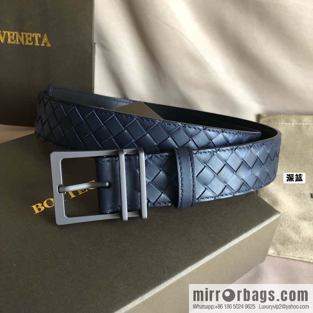 Bottega Veneta, hand-woven, polished eyelets and pin buckles, belt 3.5cm