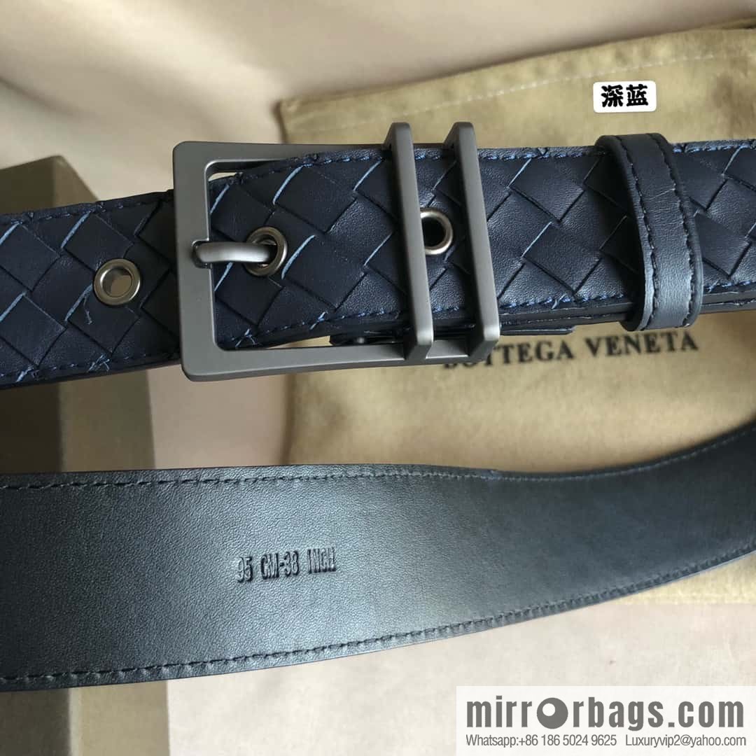 Bottega Veneta, hand-woven, polished eyelets and pin buckles, belt 3.5cm
