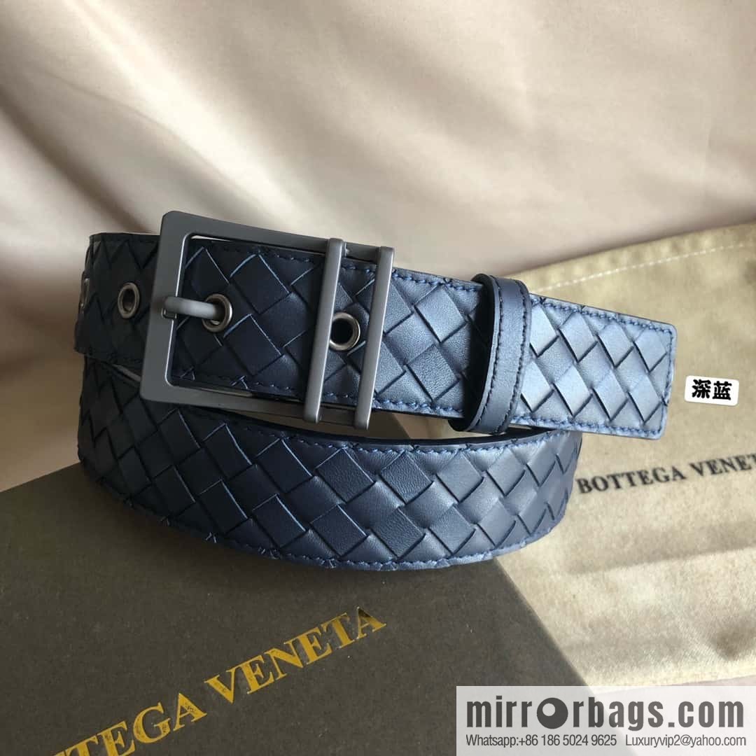 Bottega Veneta, hand-woven, polished eyelets and pin buckles, belt 3.5cm