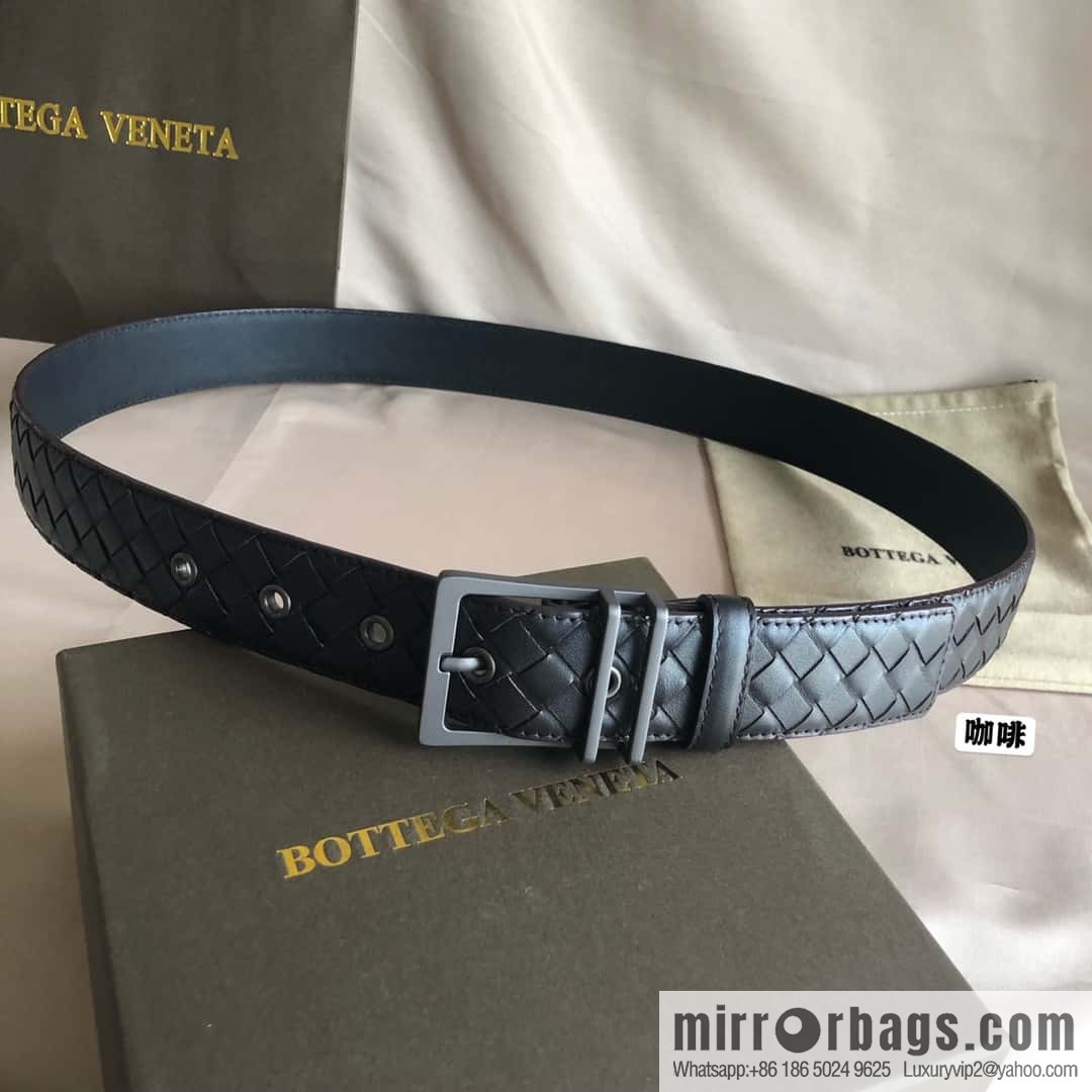 Bottega Veneta, hand-woven, polished eyelets and pin buckles, belt 3.5cm
