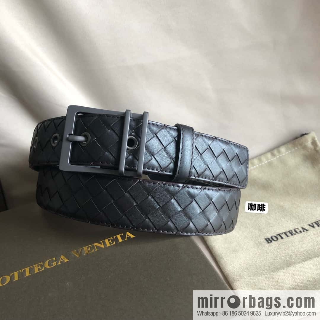 Bottega Veneta, hand-woven, polished eyelets and pin buckles, belt 3.5cm