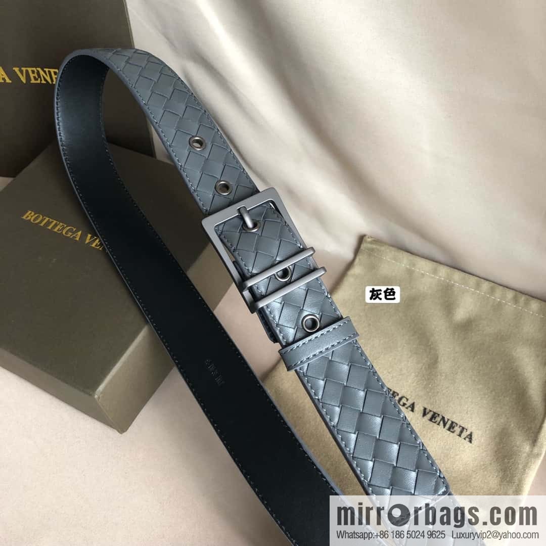 Bottega Veneta, hand-woven, polished eyelets and pin buckles, belt 3.5cm