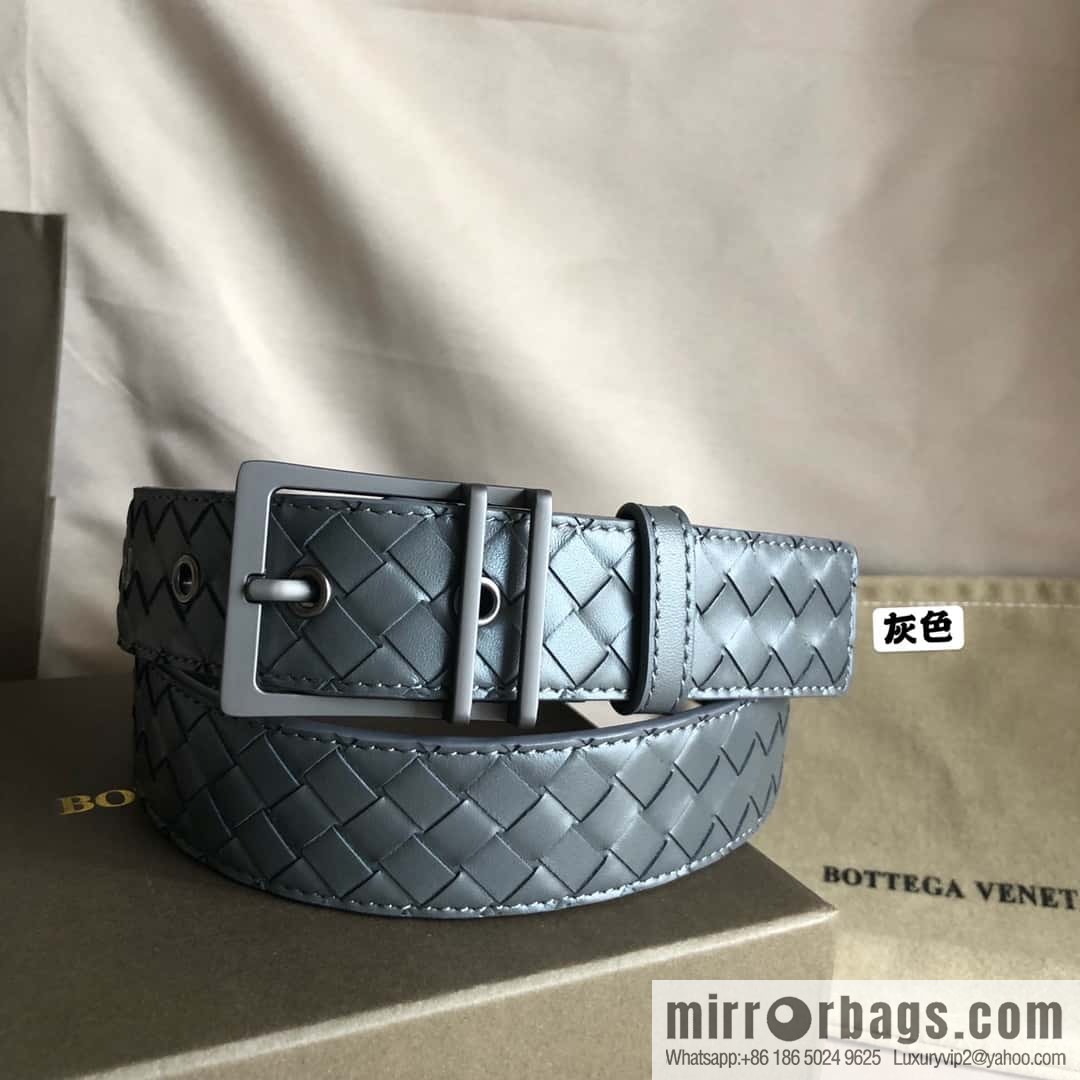 Bottega Veneta, hand-woven, polished eyelets and pin buckles, belt 3.5cm