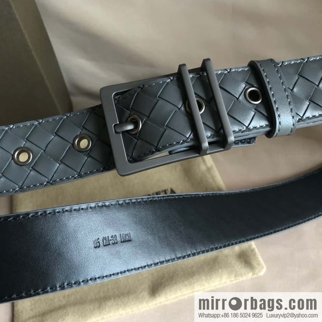 Bottega Veneta, hand-woven, polished eyelets and pin buckles, belt 3.5cm