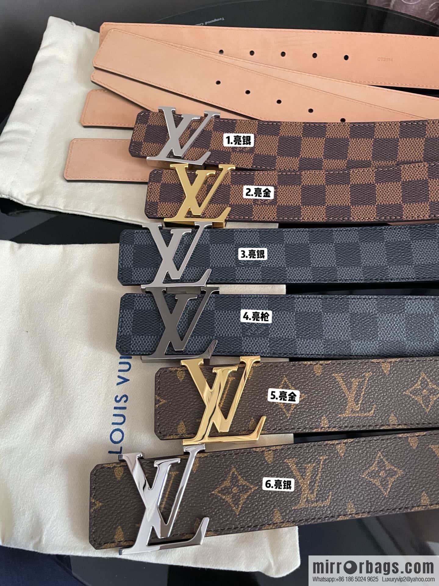 LV signature letter metal buckle belt M9808/M9608/M9610