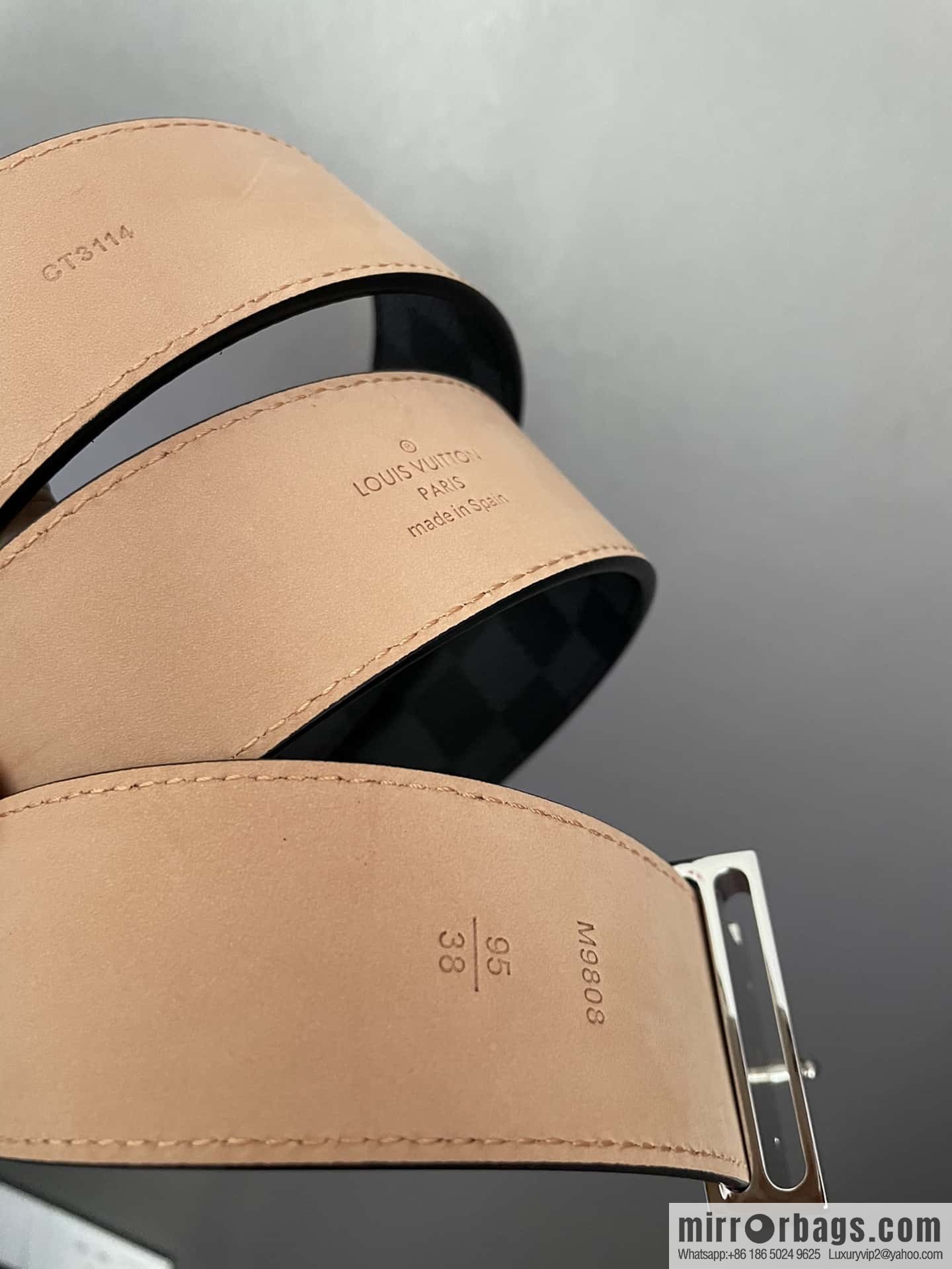 LV signature letter metal buckle belt M9808/M9608/M9610