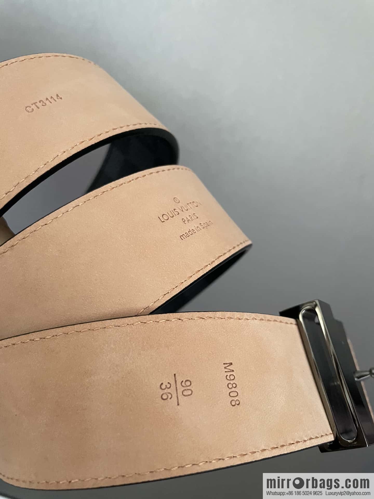 LV signature letter metal buckle belt M9808/M9608/M9610