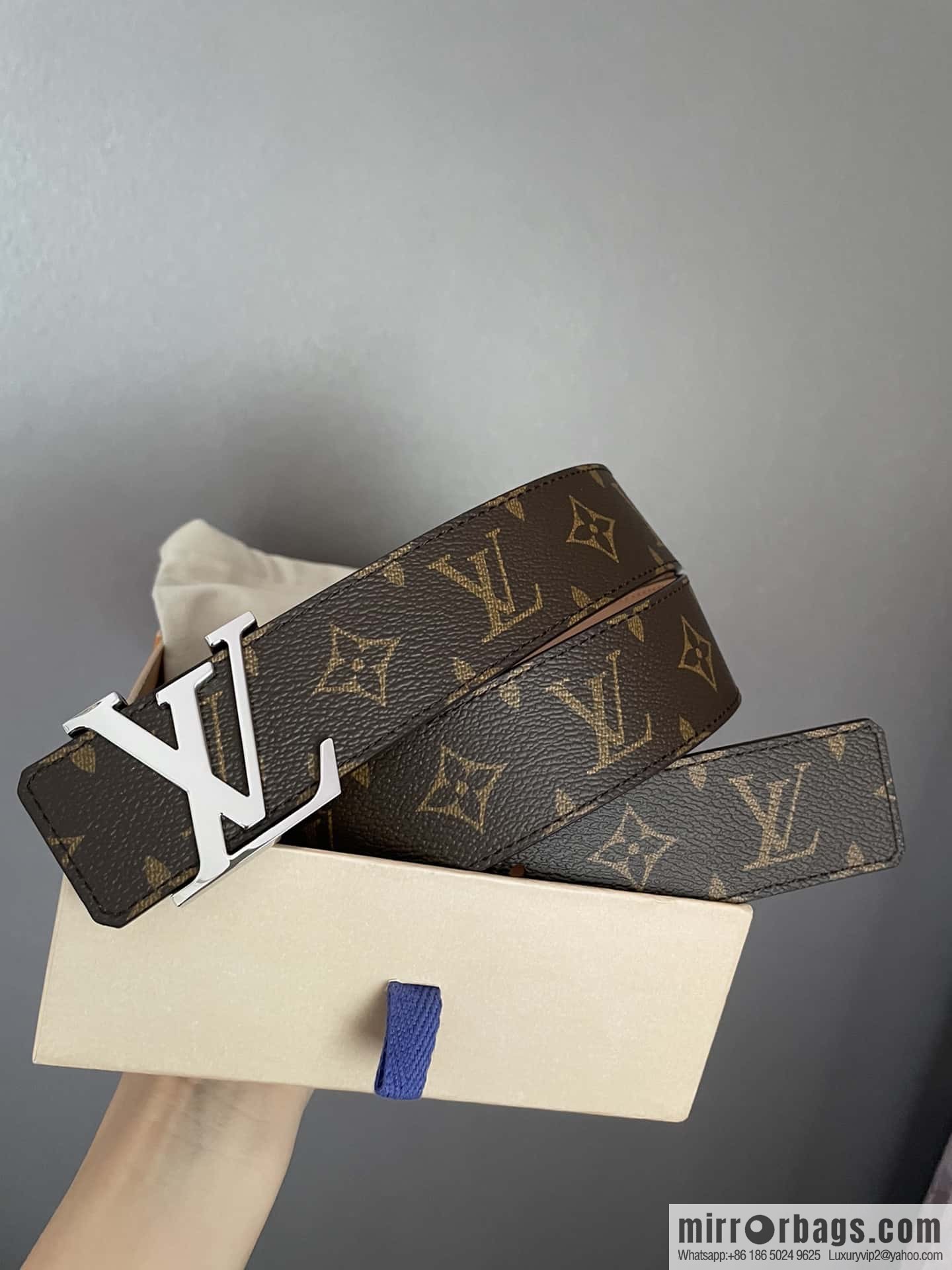 LV signature letter metal buckle belt M9808/M9608/M9610