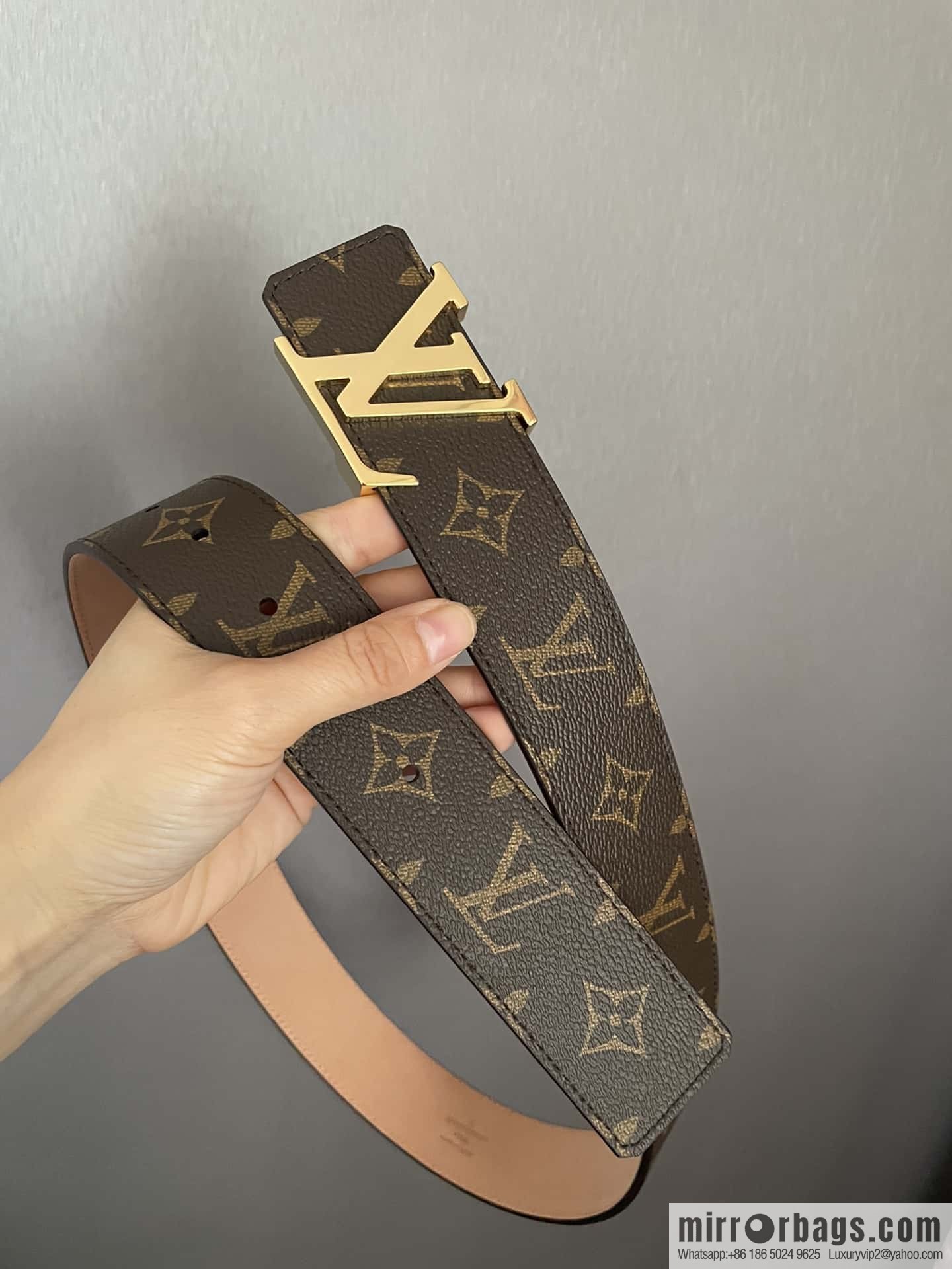 LV signature letter metal buckle belt M9808/M9608/M9610