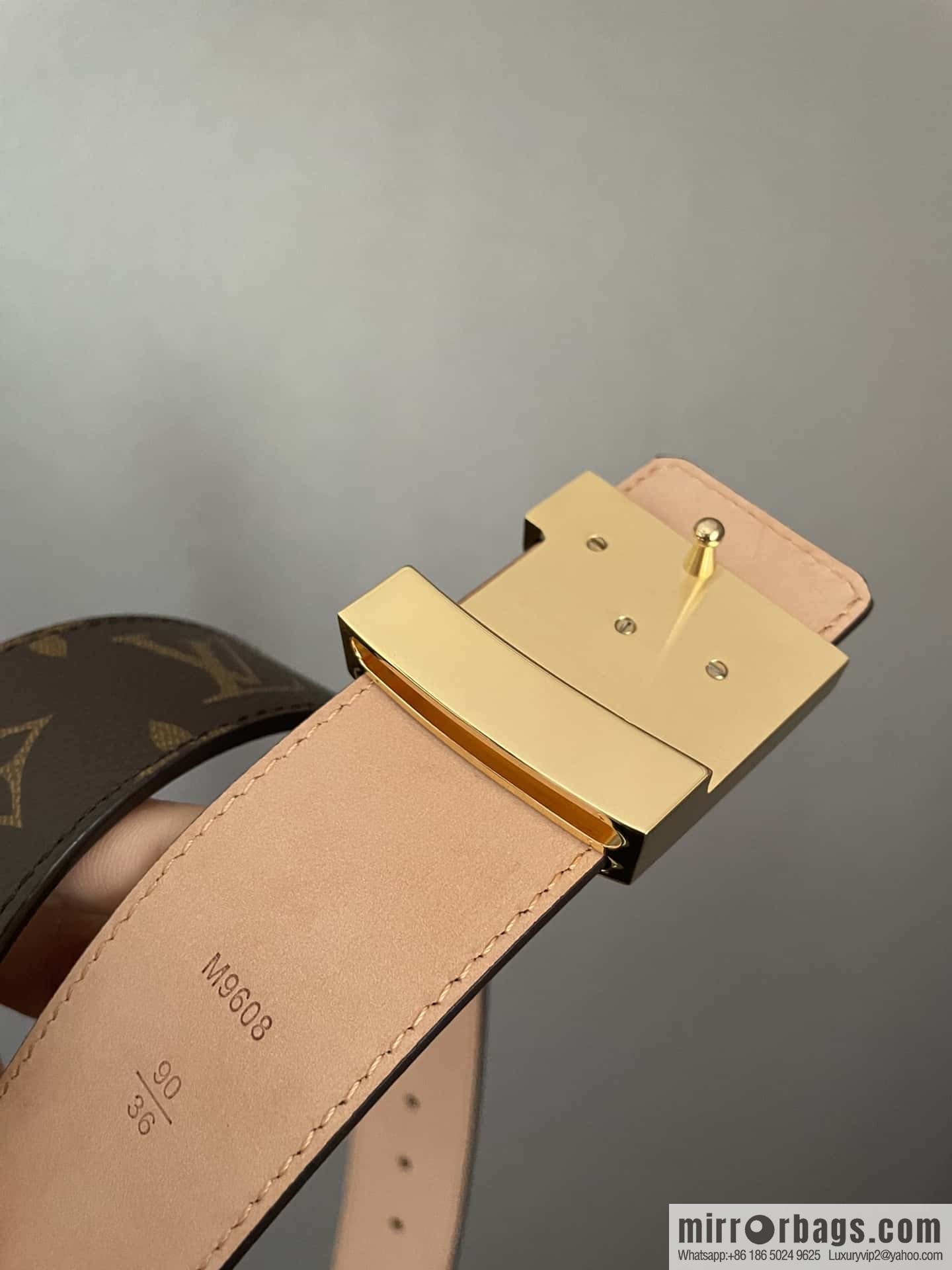 LV signature letter metal buckle belt M9808/M9608/M9610