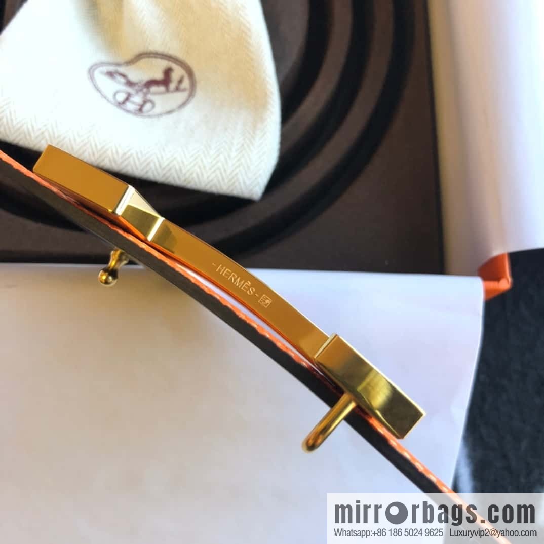 Hermes H four-corner solder joint bright palladium buckle, imported cowhide belt 38mm