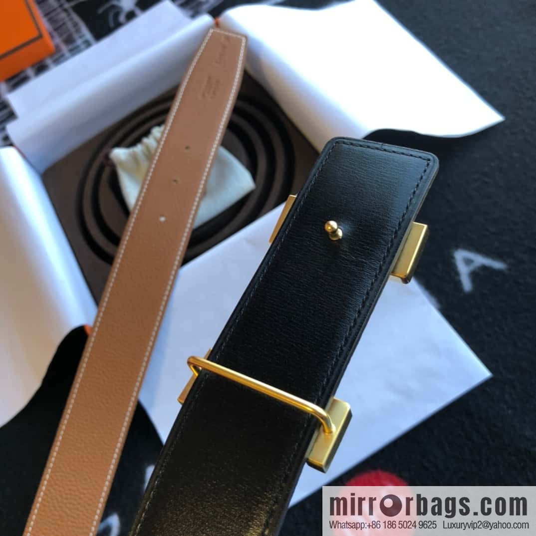 Hermes H four-corner solder joint bright palladium buckle, imported cowhide belt 38mm