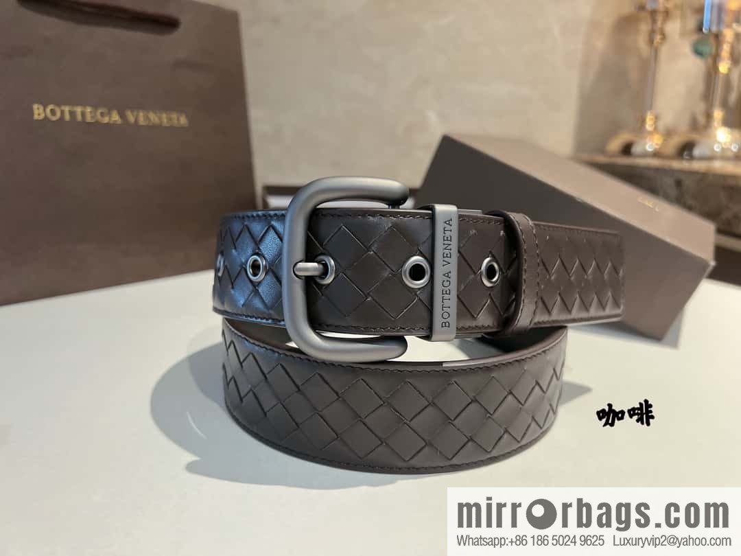 BottegaVeneta 2022 new cowhide woven men's 4.0cm belt