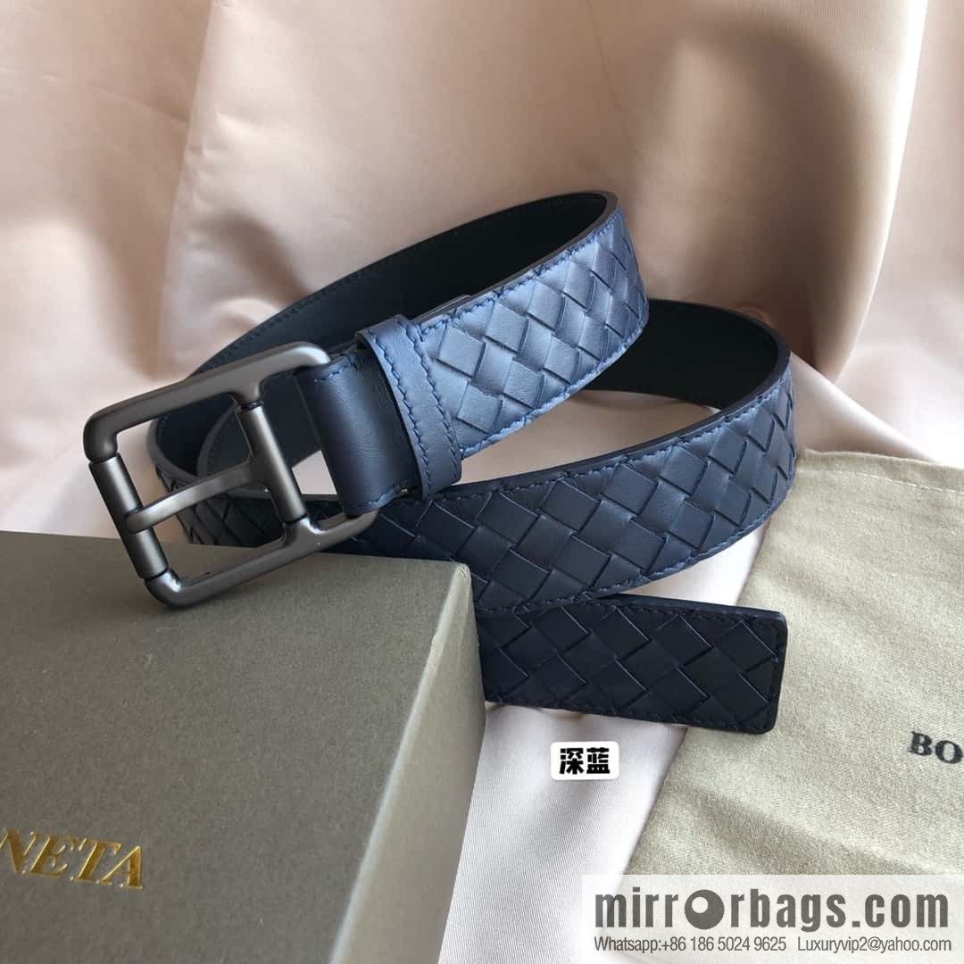 Bottega Veneta Butterfly Replica Luxury Handbag, first layer of cowhide woven, pin buckle design 3.5cm belt