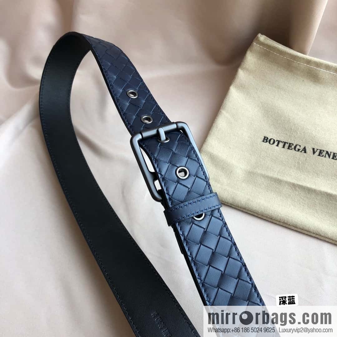 Bottega Veneta Butterfly Replica Luxury Handbag, first layer of cowhide woven, pin buckle design 3.5cm belt