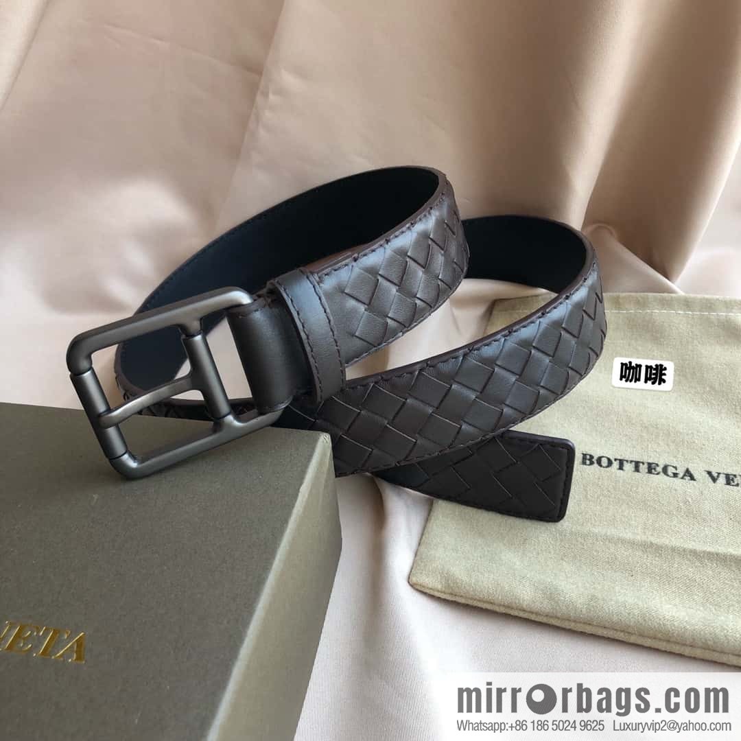 Bottega Veneta Butterfly Replica Luxury Handbag, first layer of cowhide woven, pin buckle design 3.5cm belt